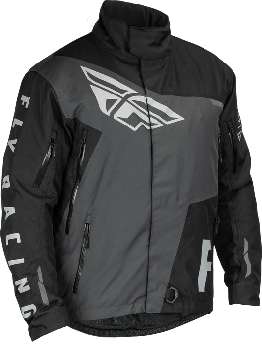 Fly Racing SNX Pro Jacket Black/Grey Large - Adult Snowboarding Outerwear with Waterproof and Insulation Features - Kelly Motorsports