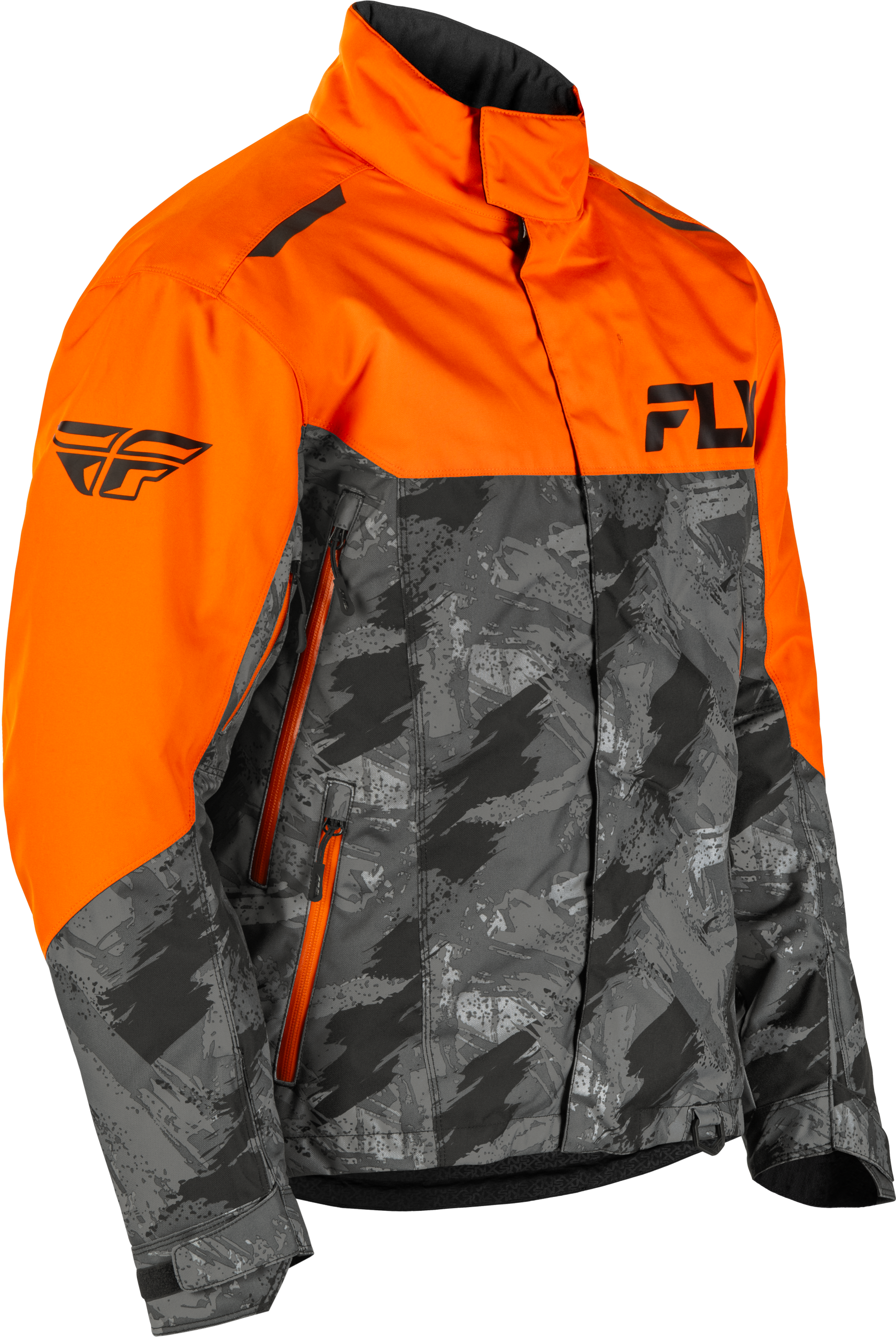 Fly Racing SNX Pro Jacket Orange/Black for Adults - Waterproof Snowboarding Outerwear - Kelly Motorsports