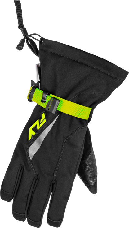 Fly Racing Title Gauntlet Gloves Black and Hi - Vis Small with Weatherproof Technology - Kelly Motorsports