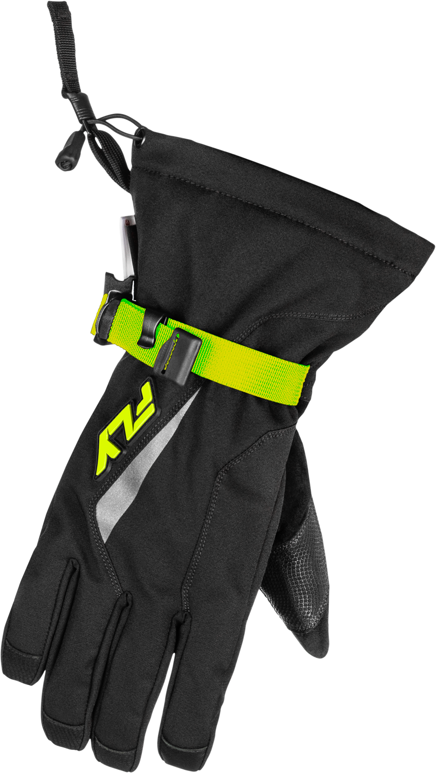 Fly Racing Title Gauntlet Gloves Black/Hi Vis XS – Weatherproof Motocross Gloves with Insulation and High Visibility - Kelly Motorsports