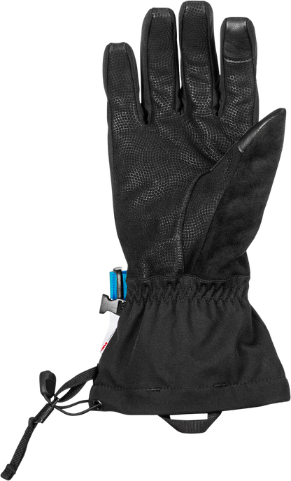 Fly Racing Title Gauntlet Gloves Light Grey/Black/Blue - Cold Weather Motocross Gloves - Kelly Motorsports