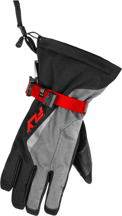 Fly Racing Title Gauntlet Gloves Red, Light Grey & Black - Weatherproof Motocross Gloves - Kelly Motorsports