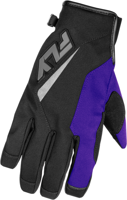 Fly Racing Title Gloves Black, Purple, and Grey XL - Weatherproof Motocross Gloves with Insulation and High Visibility - Kelly Motorsports