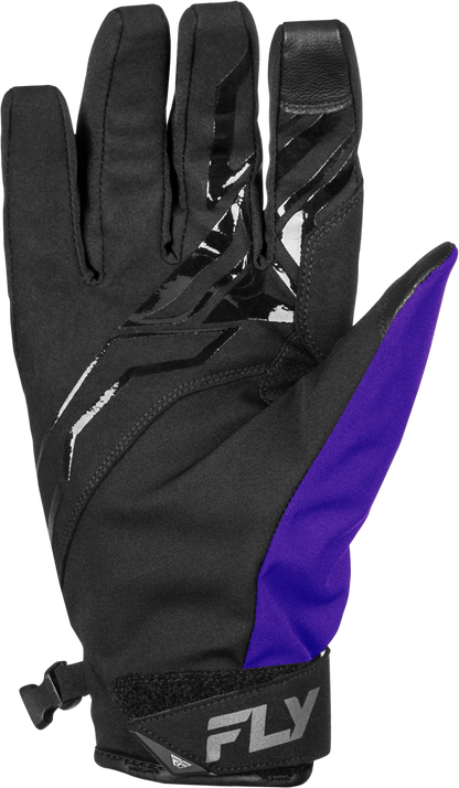 Fly Racing Title Gloves Black, Purple & Grey XS – Weatherproof Motocross Riding Gloves - Kelly Motorsports