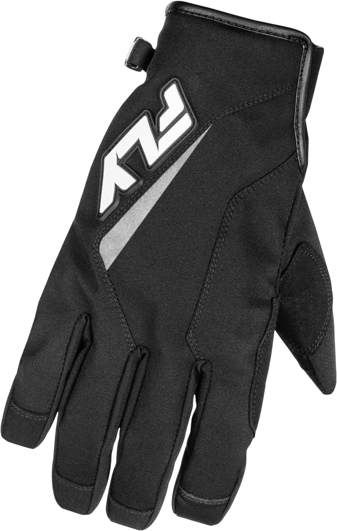 Fly Racing Title Gloves Black/White Large - Weatherproof Motocross Gloves with Insulation and High Visibility Reflective Panels - Kelly Motorsports