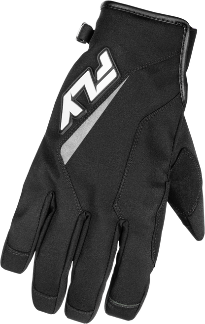 Fly Racing Title Gloves Black/White XS - Weatherproof Motocross Gloves with Insulation - Kelly Motorsports