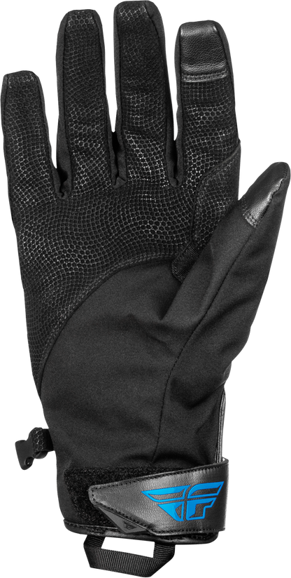 Fly Racing Title Long Gloves Blue/Black/Light Blue Large - Weatherproof Motorcycle Gloves with 3M Thinsulate Insulation - Kelly Motorsports