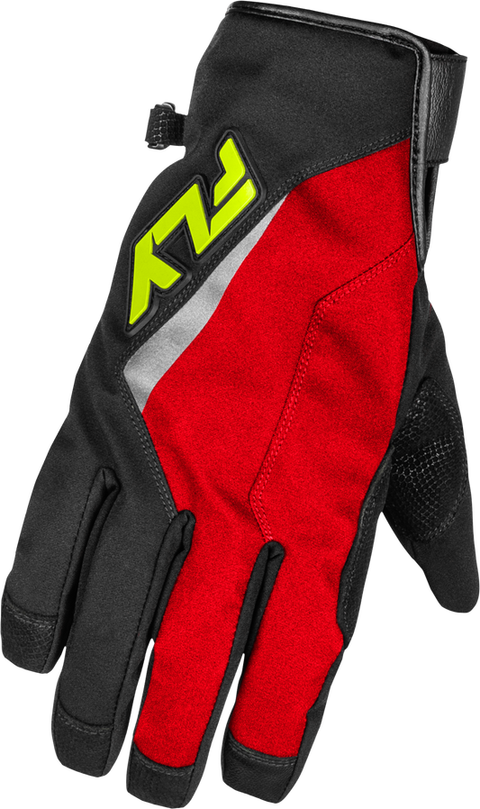 Fly Racing Title Long Gloves Red/Black/Hi Vis 2X with Weatherproof and Heated Features - Kelly Motorsports
