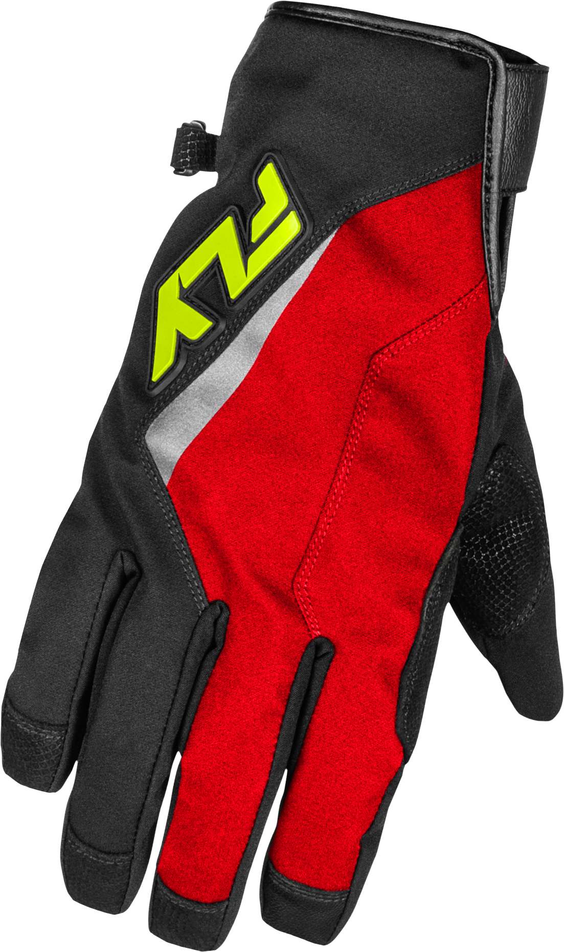 Fly Racing Title Long Gloves Red/Black/Hi Vis Sm - Weatherproof Motorcycle Gloves with 3M Thinsulate Insulation - Kelly Motorsports