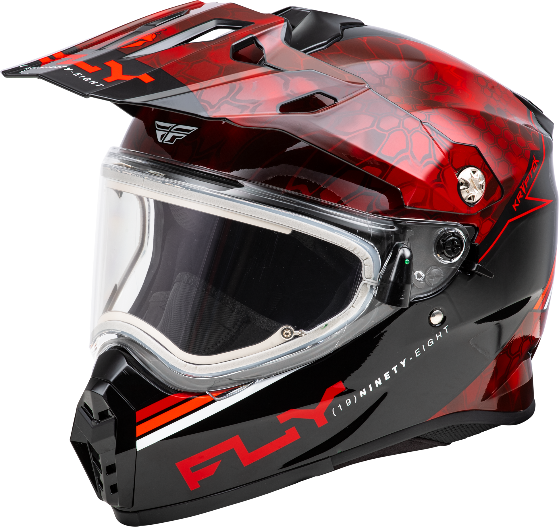 Fly Racing Trekker CW Conceal Helmet with Electric Shield in Red and Black, Medium - Kelly Motorsports