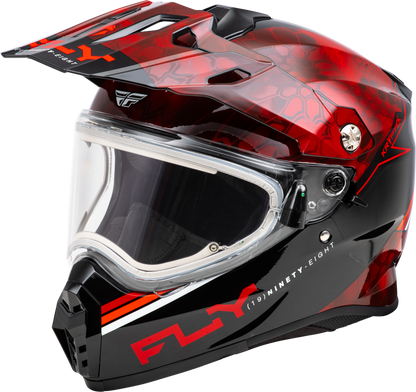 Fly Racing Trekker CW Conceal Helmet with Electric Shield in Red and Black, Medium - Kelly Motorsports