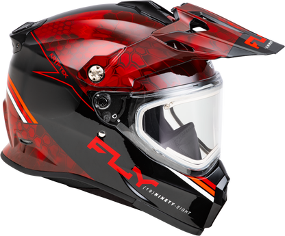 Fly Racing Trekker CW Conceal Helmet with Electric Shield in Red and Black, Medium - Kelly Motorsports