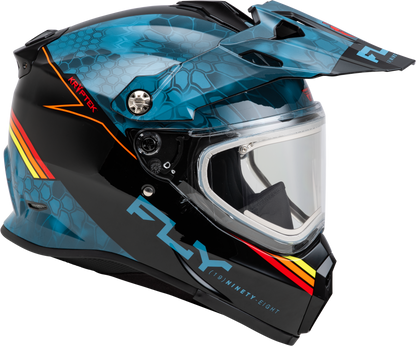 Fly Racing Trekker CW Conceal Helmet with Electric Shield in Slate, Black, and Red – Medium - Kelly Motorsports