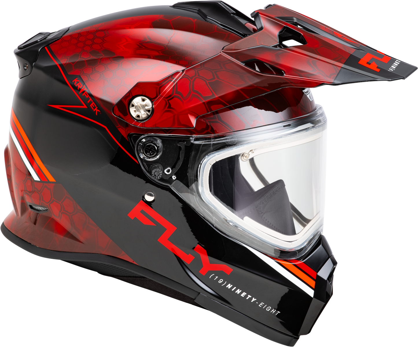 Fly Racing Trekker CW Conceal Helmet with Electric Shield - Red/Black, Extra Small (Part 73 - 31361XS) - Kelly Motorsports