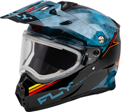 Fly Racing Trekker CW Conceal Helmet with Electric Shield - Slate, Black & Red, Small - Kelly Motorsports