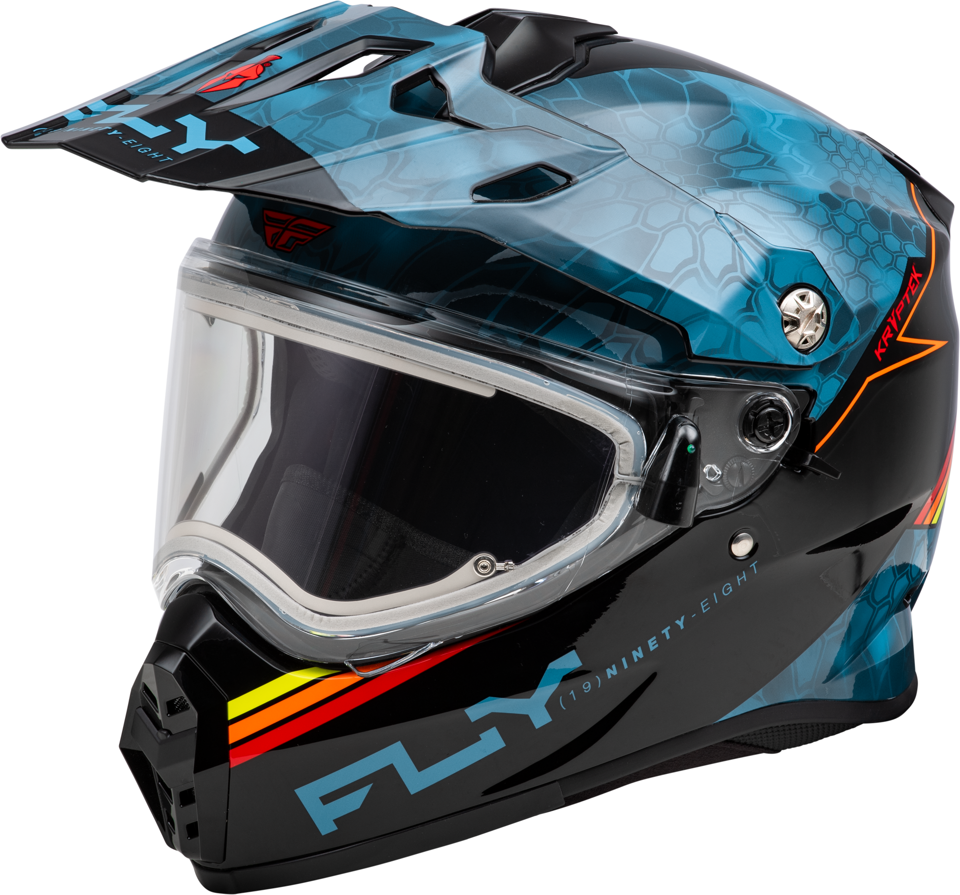 Fly Racing Trekker CW Conceal Helmet with Electric Shield - Slate/Black/Red, Extra Small - Kelly Motorsports
