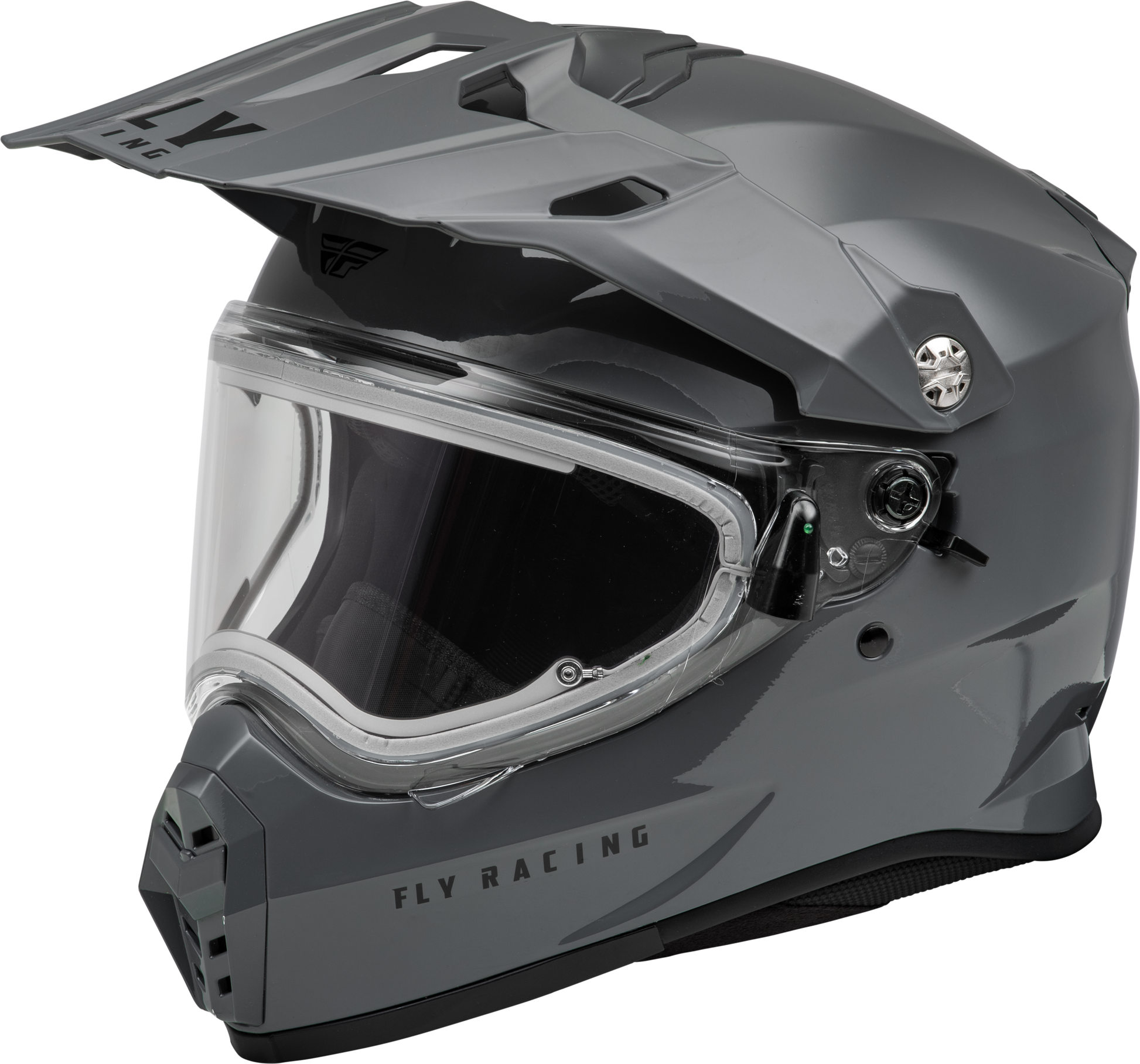 Fly Racing Trekker CW Solid Helmet with Electric Shield in Grey Medium (Part 73 - 31365M) - Kelly Motorsports