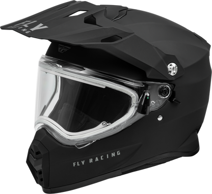 Fly Racing Trekker CW Solid Helmet with Electric Shield Matte Black Large - Kelly Motorsports