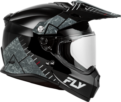 Fly Racing Trekker Granite Helmet Black/Grey XL with Integrated Ventilation and Removable Liner - Kelly Motorsports