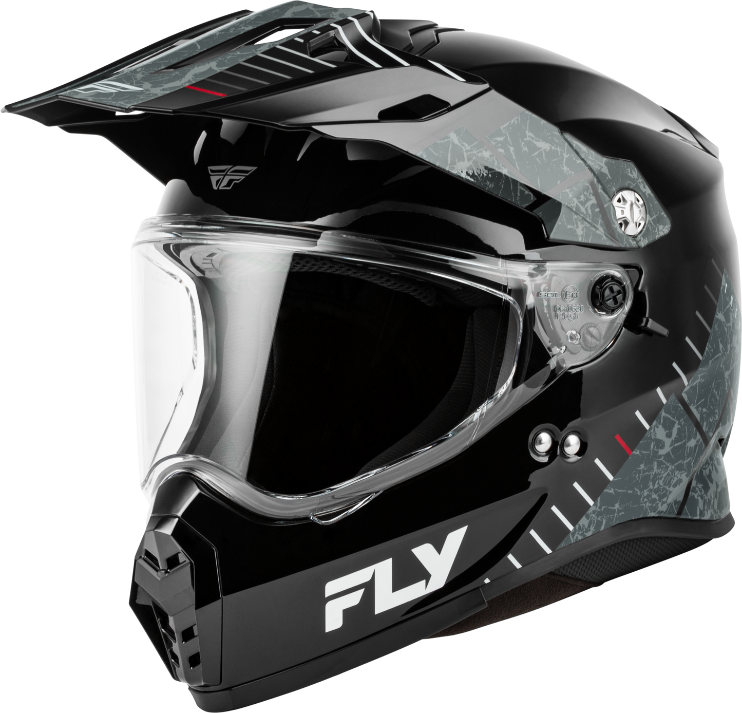 Fly Racing Trekker Granite Helmet Black/Grey XS - DOT & ECE Approved Motorcycle Helmet - Kelly Motorsports