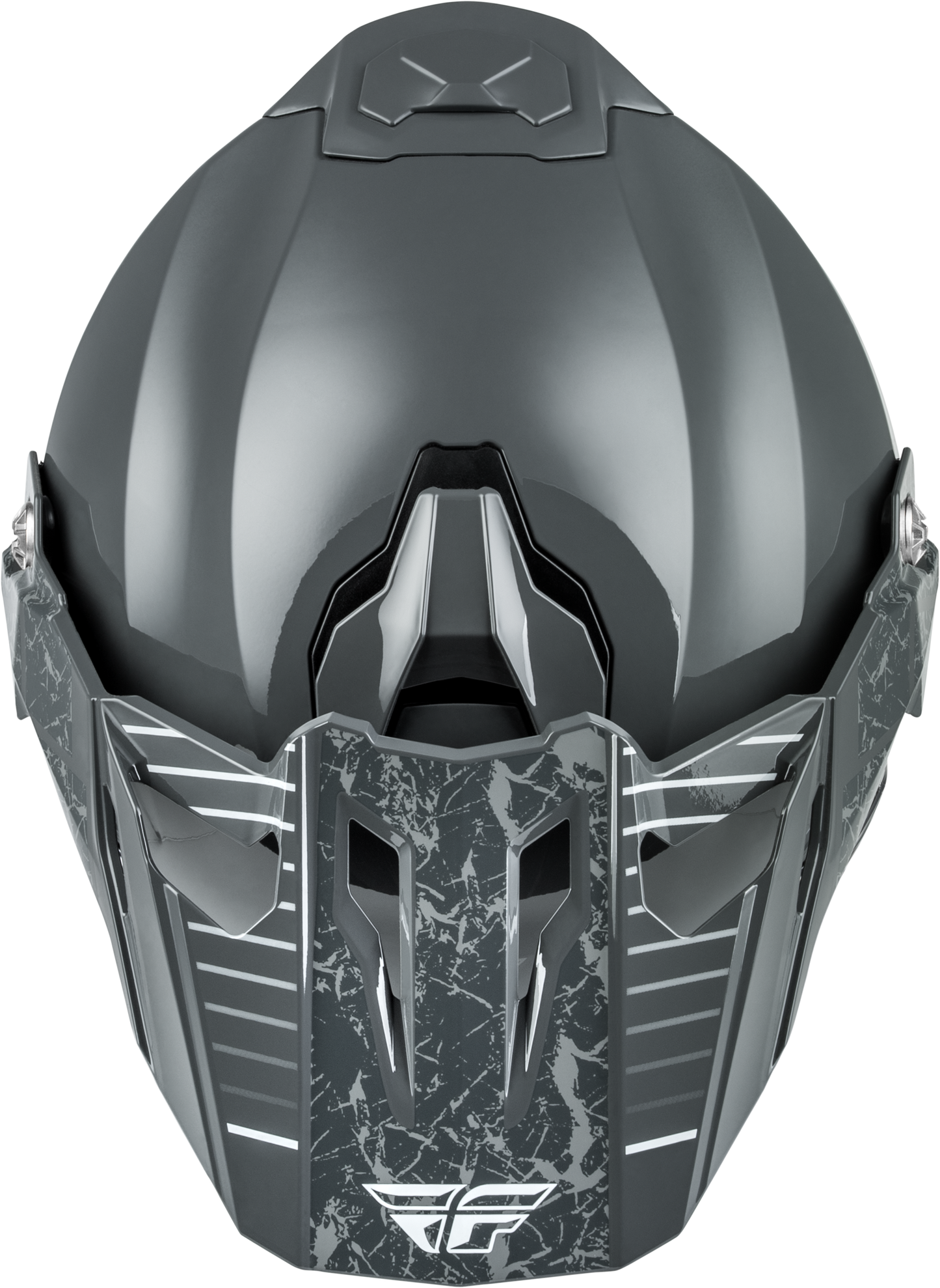 Fly Racing Trekker Granite Helmet Grey Medium - DOT & ECE Approved Motorcycle Helmet with Sun Shield and Removable Liner - Kelly Motorsports
