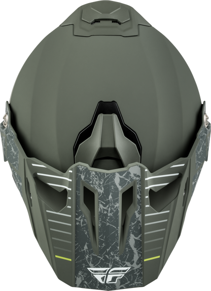 Fly Racing Trekker Granite Matte Sage/Grey Helmet - DOT & ECE Approved Motorcycle Helmet with Adjustable Ventilation and Removable Interior - Kelly Motorsports