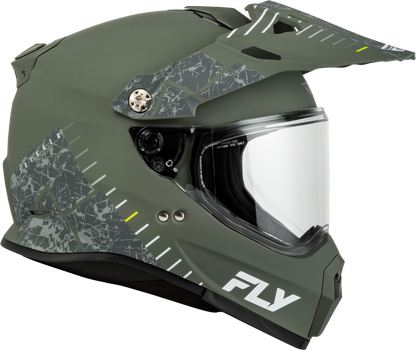 Fly Racing Trekker Granite Matte Sage/Grey Helmet - DOT & ECE Approved Motorcycle Helmet with Adjustable Ventilation and Removable Interior - Kelly Motorsports