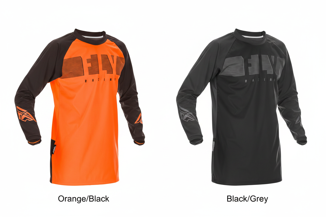 FLY Racing Windproof Technical Jersey - Orange/Black vs Black/Grey