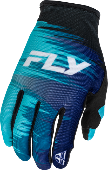 Fly Racing Women's Lite Gloves Aqua/Navy/White Large - Lightweight Race Gloves with Touch Screen Compatibility - Kelly Motorsports