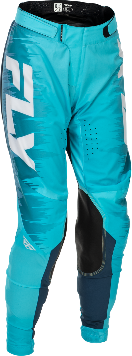 Fly Racing Women's Lite Pants Aqua/Navy/White Size 0/02 – Lightweight Sport Motorcycle Pants - Kelly Motorsports