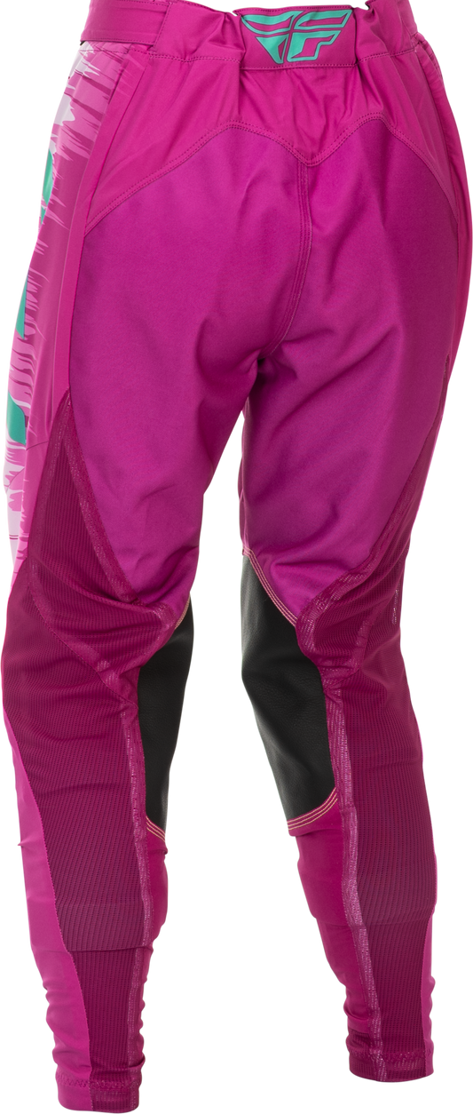 Fly Racing Women's Lite Pants Pink/Turquoise Size 11/12 – Lightweight Motorcycle Riding Pants with Kevlar® Reinforced Knee Panels - Kelly Motorsports