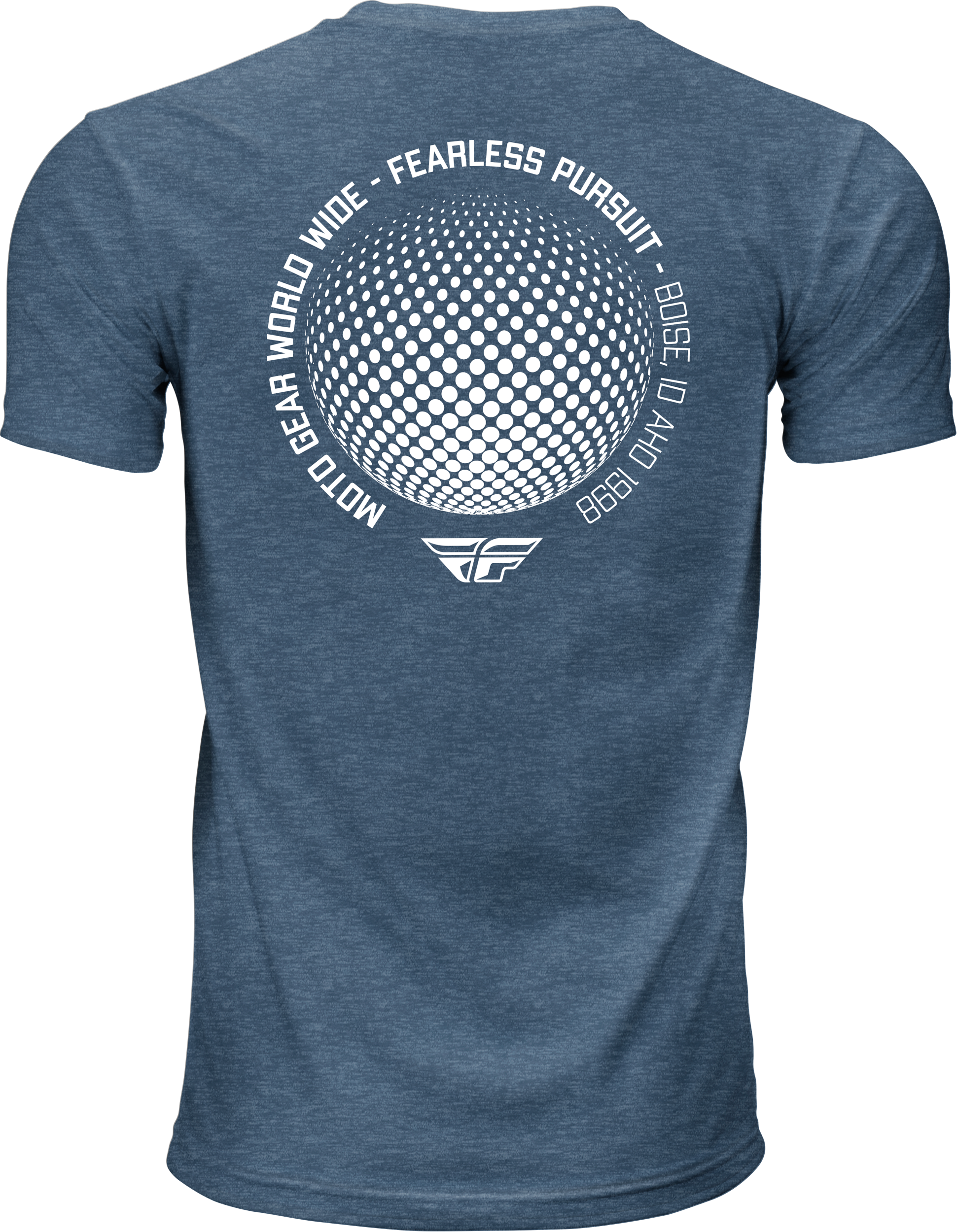 Fly Racing Worldwide Tee Blue 2X - Comfortable 100% Cotton Crew Neck T-Shirt - Kelly Motorsports