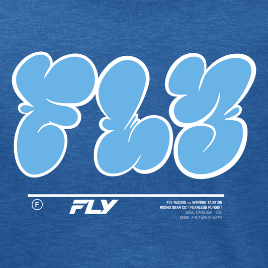 Fly Racing Youth Graffiti Tee in Blue - Part Number 354 - 0414YS - Kelly Motorsports