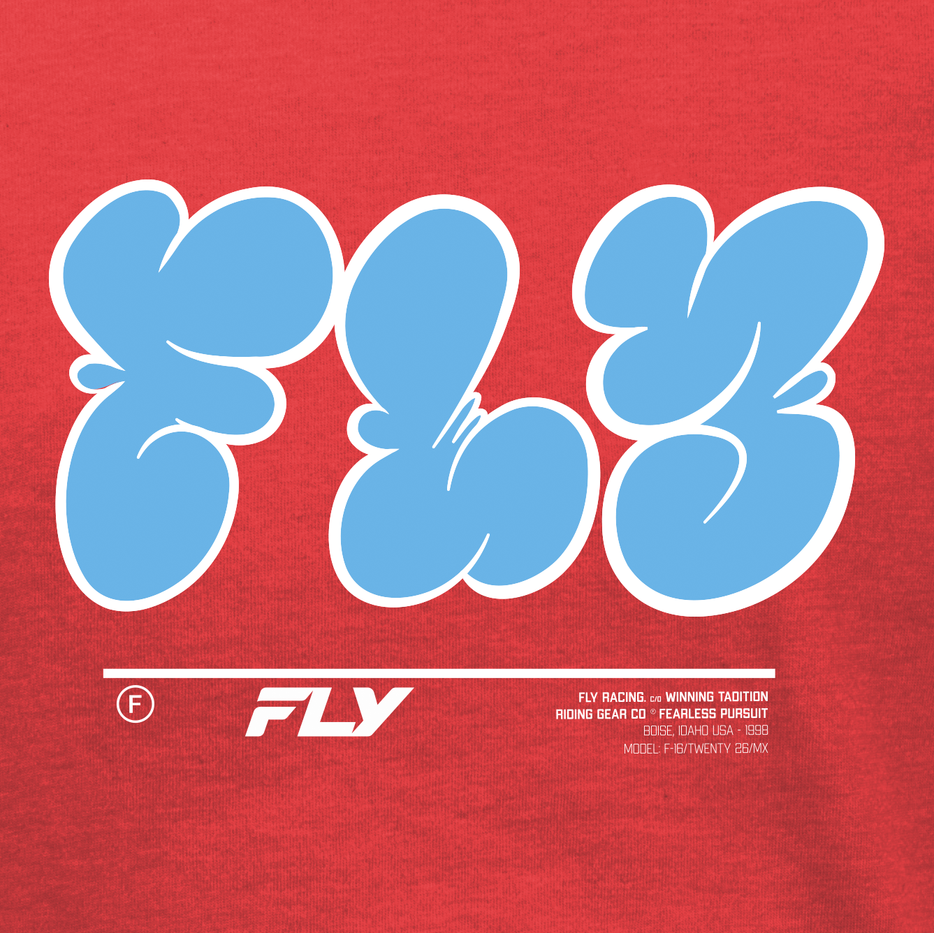 Fly Racing Youth Graffiti Tee in Red – Part Number 354 - 0415YM - Kelly Motorsports