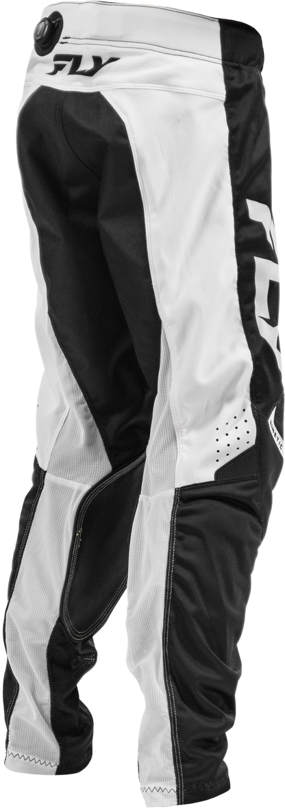 Fly Racing Youth Kinetic Mesh Pants Black/White Size 22 with BOA Fit System - Kelly Motorsports