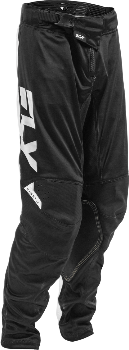 Fly Racing Youth Kinetic Mesh Pants Black/White Size 24 – Lightweight and Adjustable Motocross Pants - Kelly Motorsports