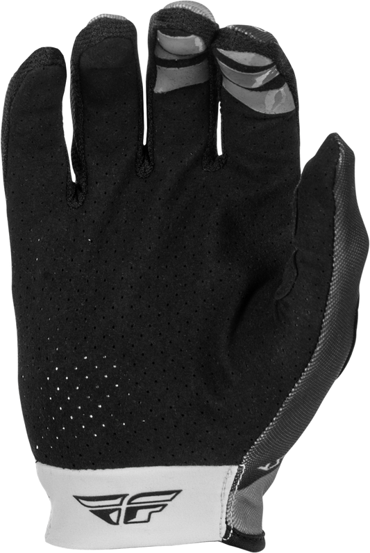 Fly Racing Youth Lite Gloves Grey/Black YM - Lightweight Race Gloves with Touch Screen Compatibility - Kelly Motorsports