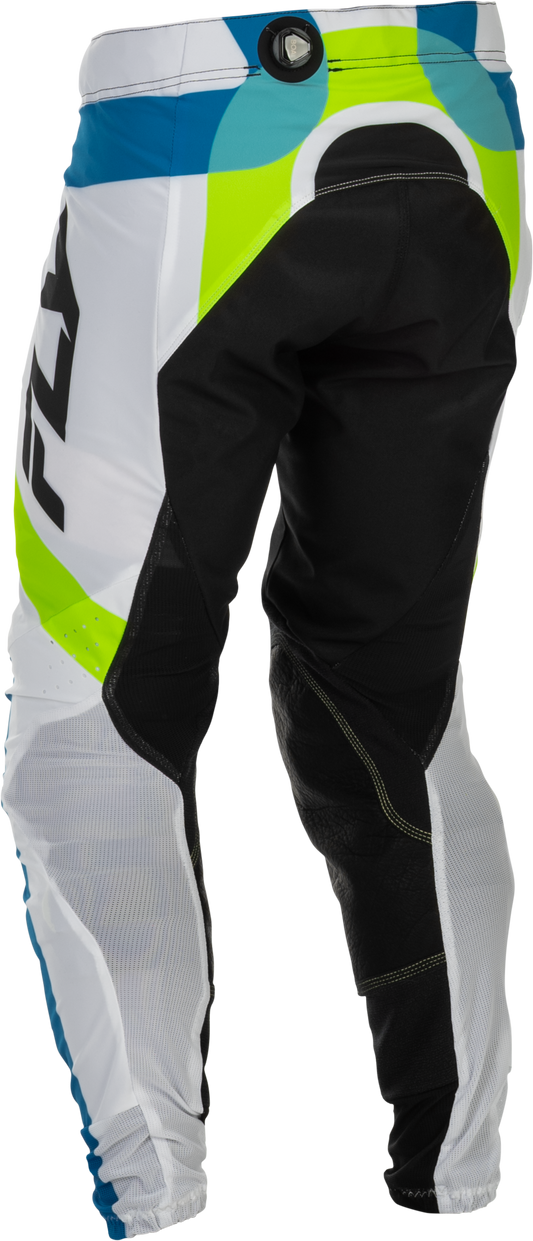 Fly Racing Youth Lite Le Current Pants White, Lime, and Blue Size 26 - Kelly Motorsports