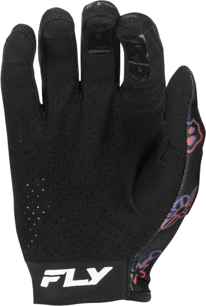 Fly Racing Youth Lite Outline Gloves Black/Red/Purple YM - Lightweight Race Gloves with Touch Screen Compatibility - Kelly Motorsports
