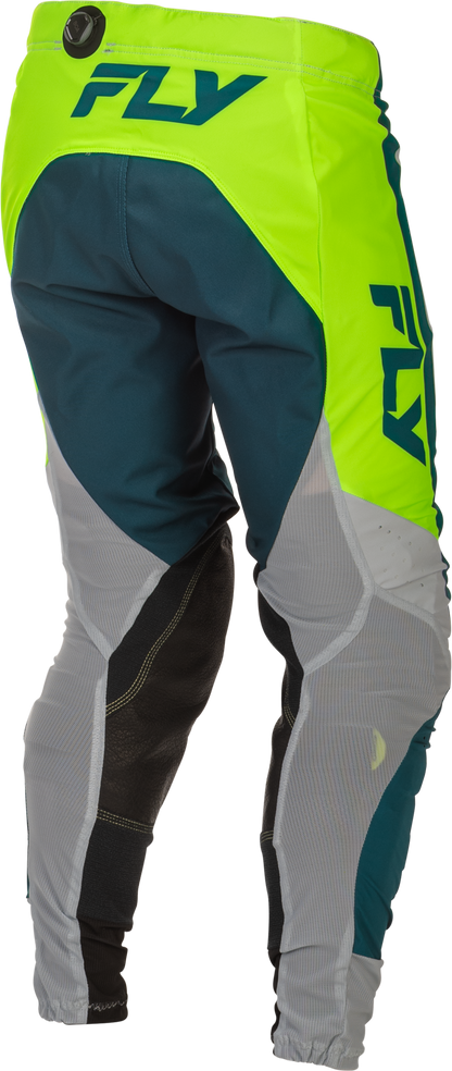 Fly Racing Youth Lite Pants Grey, Lime & Teal Size 26 - Lightweight Motocross Gear - Kelly Motorsports