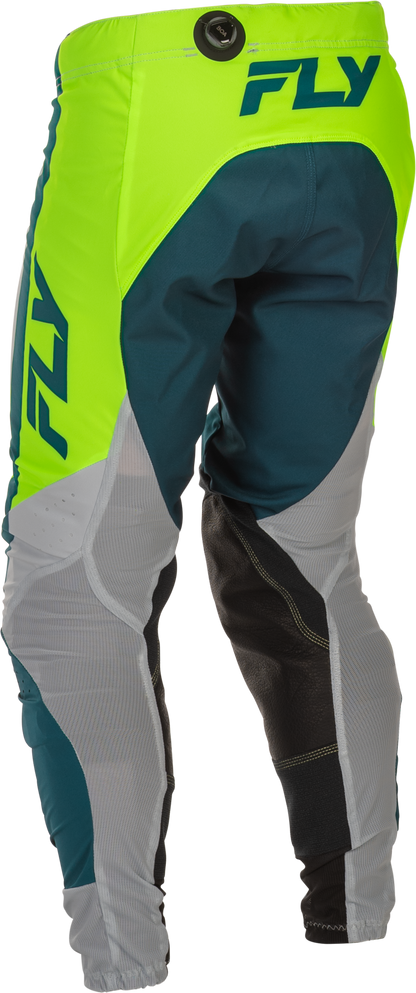 Fly Racing Youth Lite Pants Grey, Lime & Teal Size 26 - Lightweight Motocross Gear - Kelly Motorsports