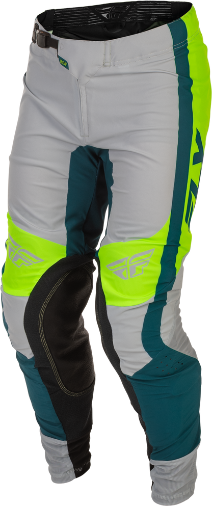Fly Racing Youth Lite Pants Grey, Lime & Teal Size 26 - Lightweight Motocross Gear - Kelly Motorsports