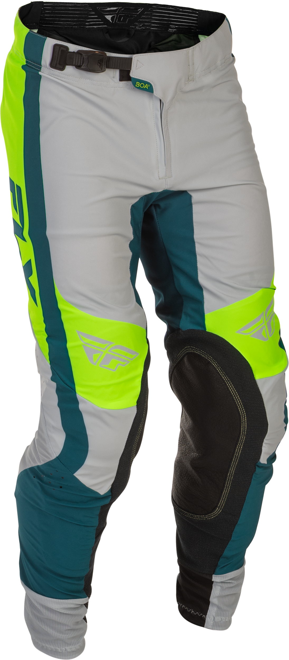 Fly Racing Youth Lite Pants Grey, Lime & Teal Size 26 - Lightweight Motocross Gear - Kelly Motorsports