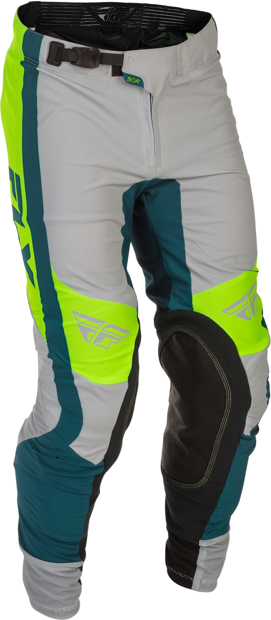 Fly Racing Youth Lite Pants Grey, Lime & Teal Size 26 - Lightweight Motocross Gear - Kelly Motorsports