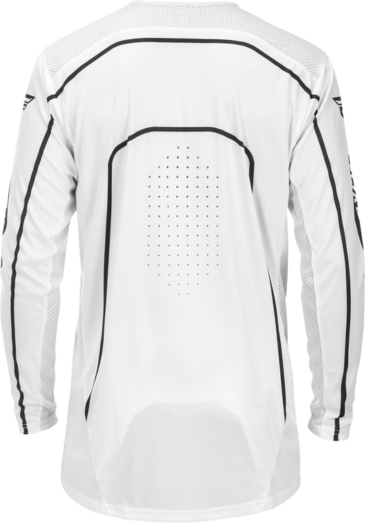 Fly Racing Youth Rayce Bicycle Jersey White/Black YM - Long Sleeve Performance Jersey with Mesh Ventilation - Kelly Motorsports