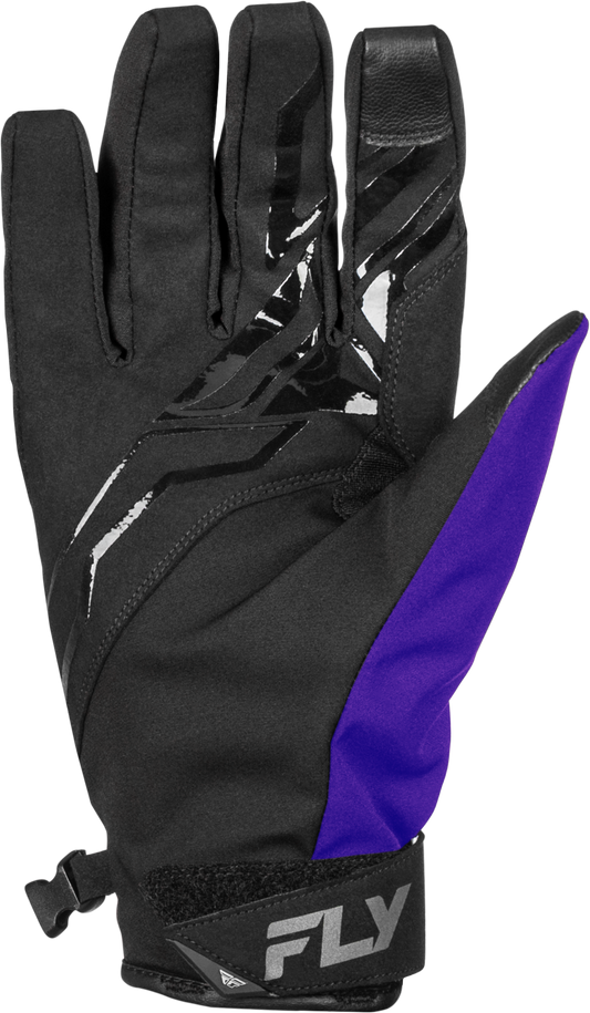 Fly Racing Youth Title Gloves Black, Purple & Grey – Weatherproof Motocross Gloves with Insulation and Reflective Panels - Kelly Motorsports