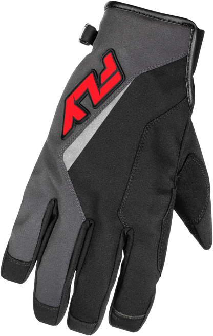 Fly Racing Youth Title Gloves Grey/Black/Red, Part Number 371 - 055YL - Kelly Motorsports