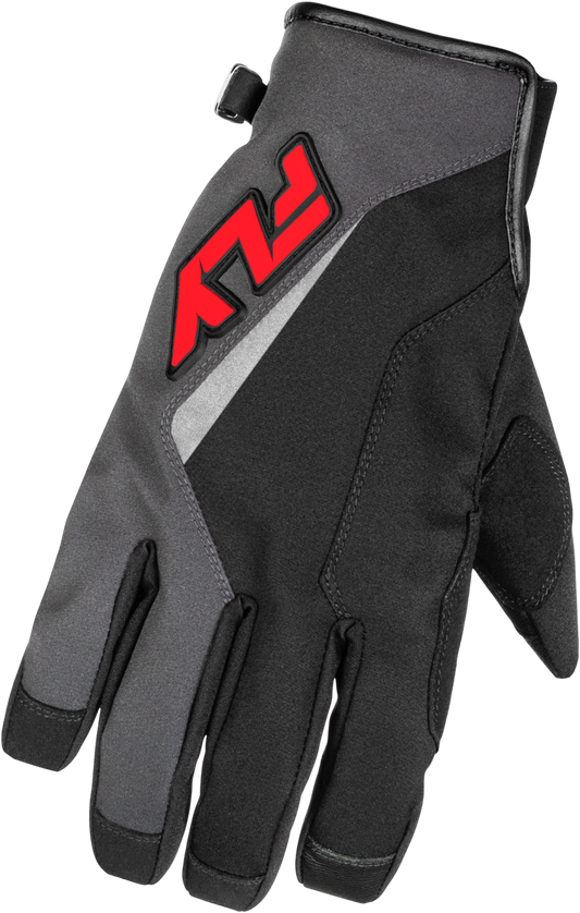 Fly Racing Youth Title Gloves Grey/Black/Red, Part Number 371 - 055YL - Kelly Motorsports