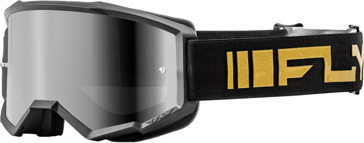Fly Racing Youth Zone Goggle Black/Gold with Silver Mirror Smoke Lens - Kelly Motorsports