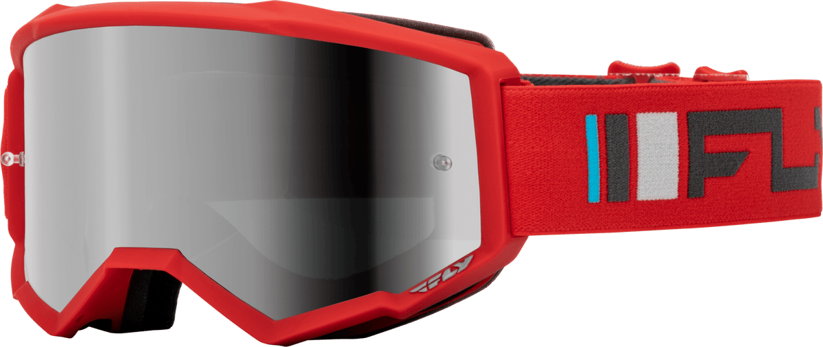 Fly Racing Youth Zone Goggle Red/Charcoal with Silver Mirror Smoke Lens - Kelly Motorsports